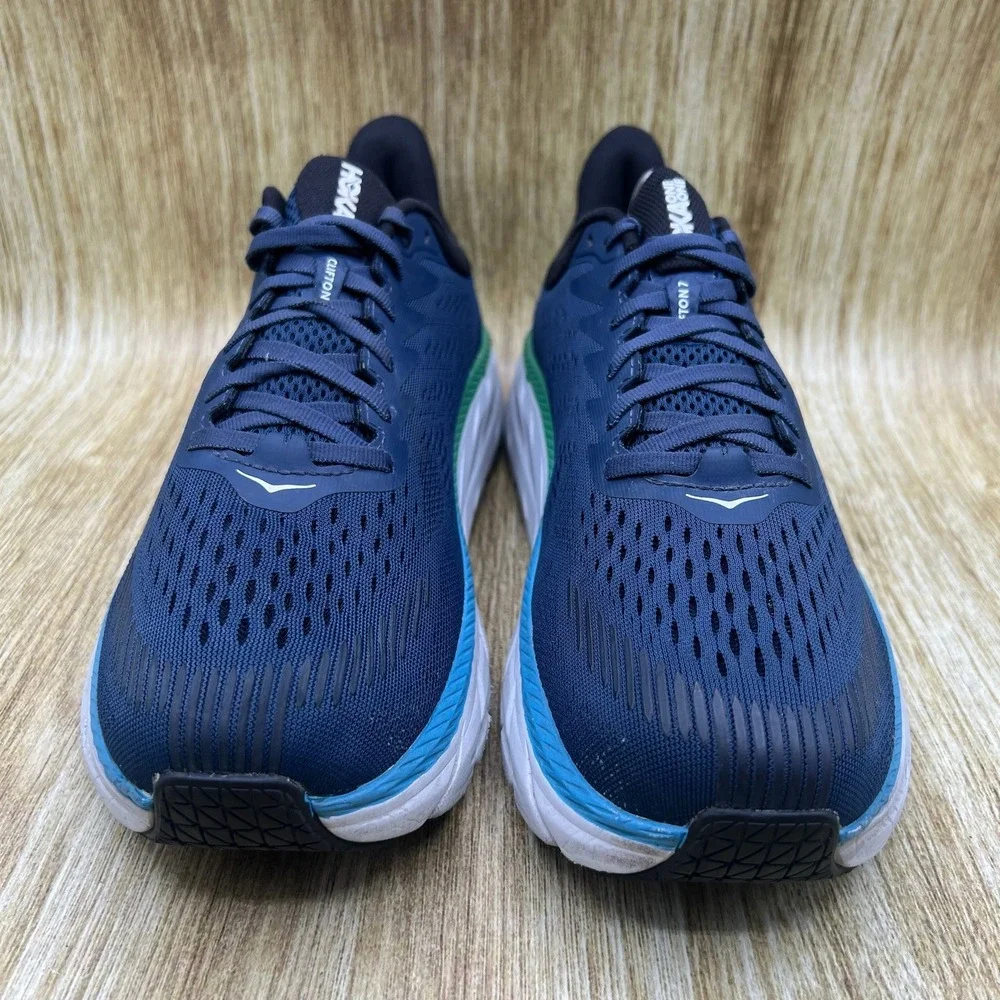 Hoka One One Clifton 7 Men's Size 9.5 D Blue Running Shoes Sneaker 1110508 MOAN - Picture 2 of 10